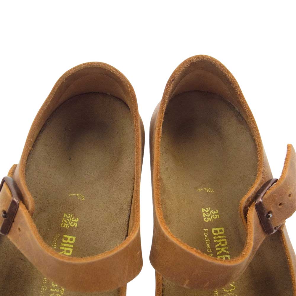 BIRKENSTOCK ビルケンシュトック レザー ストラップ シューズ ブラウン系 22.5cm【中古】
