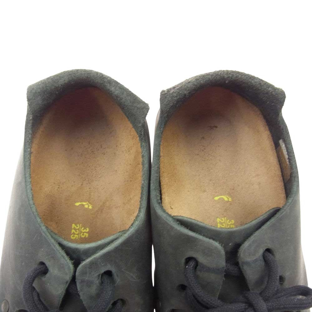 BIRKENSTOCK ビルケンシュトック MONNTANA モンタナ スエード レースアップ シューズ ブラック  ブラック系 22.5cm【中古】