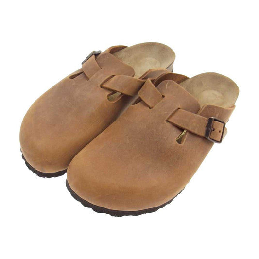 BIRKENSTOCK ビルケンシュトック BOSTON ボストン  スエード レザー シューズ ブラウン系 22.5cm【中古】