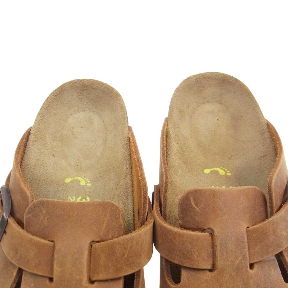 BIRKENSTOCK ビルケンシュトック BOSTON ボストン  スエード レザー シューズ ブラウン系 22.5cm【中古】