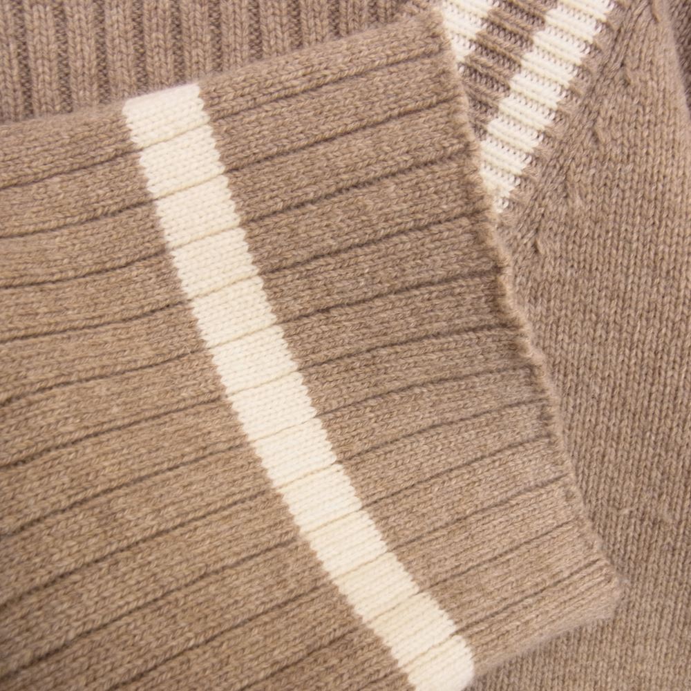 エフシーイー V AND HIGH NECK SWEATER ハイネック セーター ニット ブラウン系 F【中古】