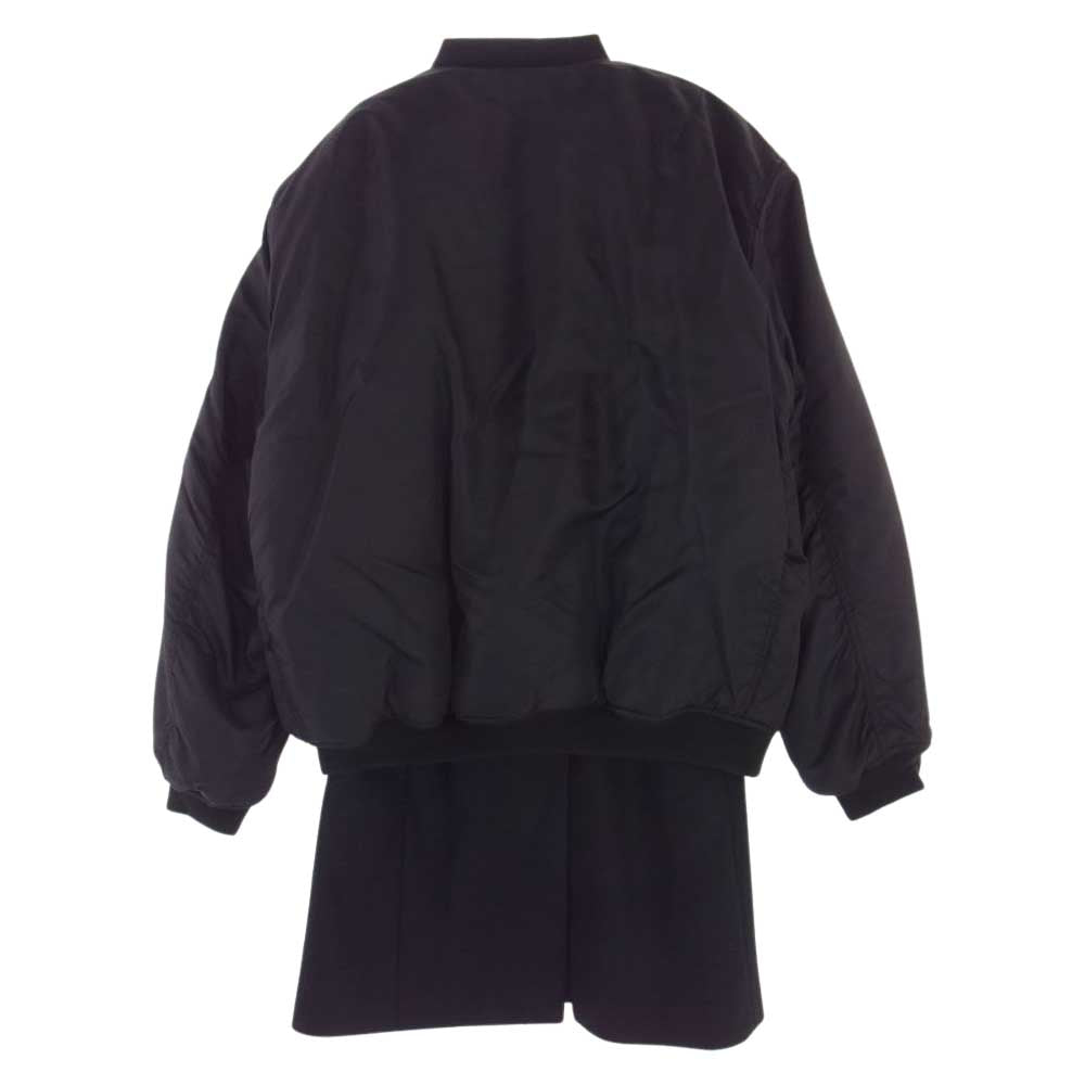 RAF SIMONS ラフシモンズ 20AW 202-620 NYLON PATCHED BOMBER WOOL ナイロン パッチ ワッペン付き ウール ブルゾン ボンバージャケット ブラック系【中古】