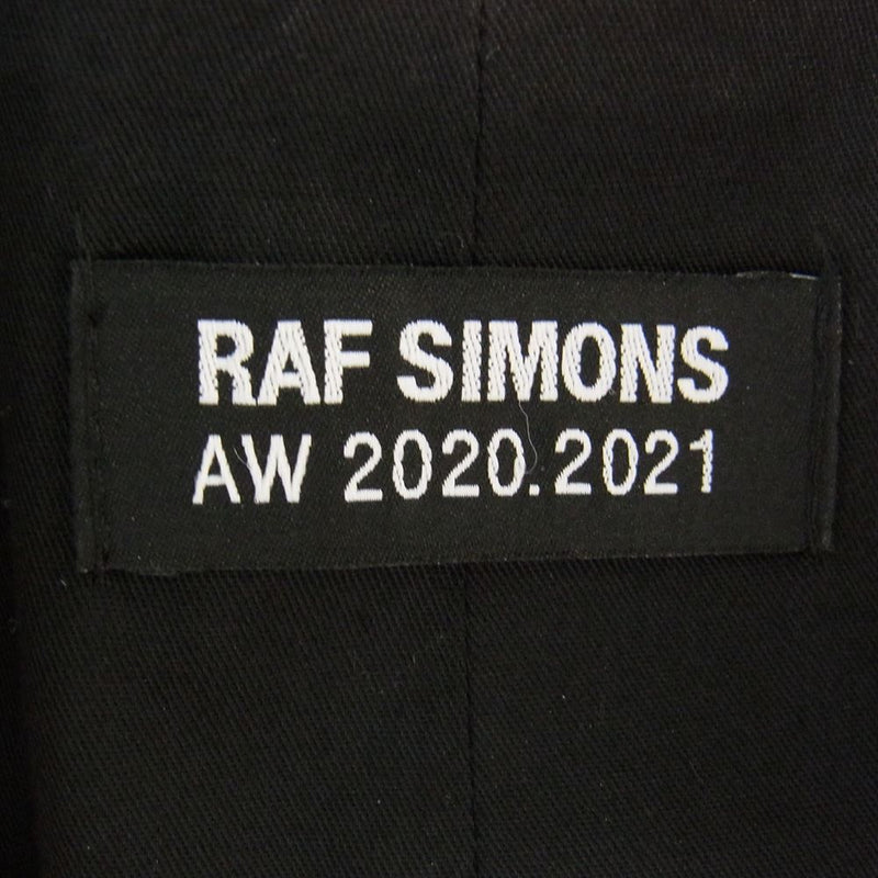 RAF SIMONS ラフシモンズ 20AW 202-620 NYLON PATCHED BOMBER WOOL ナイロン パッチ ワッペン付き ウール ブルゾン ボンバージャケット ブラック系【中古】