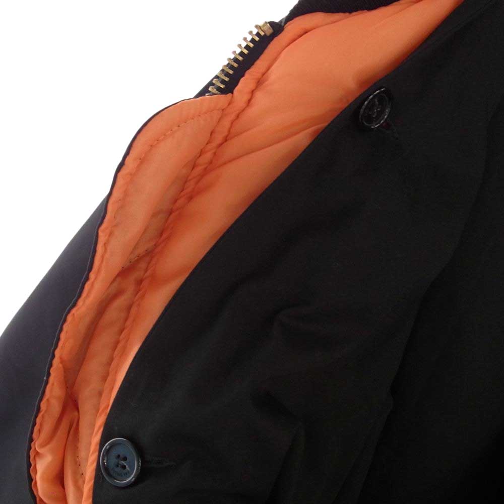 RAF SIMONS ラフシモンズ 20AW 202-620 NYLON PATCHED BOMBER WOOL ナイロン パッチ ワッペン付き ウール ブルゾン ボンバージャケット ブラック系【中古】