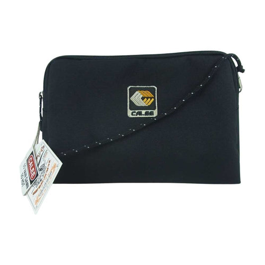 CALEE キャリー cl-23ss004cor Cordura fabric tm logo pouch コーデュラ トレードマークロゴ ジップ ポーチ ショルダー バッグ ブラック系 F【新古品】【未使用】【中古】
