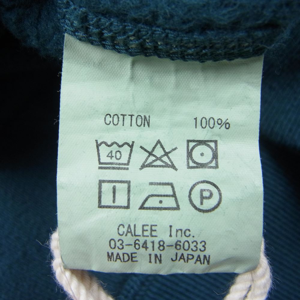 CALEE キャリー 20AW cl-20aw036 Pullover parka ネーム プルオーバー パーカー エメラルドグリーン系 L【中古】