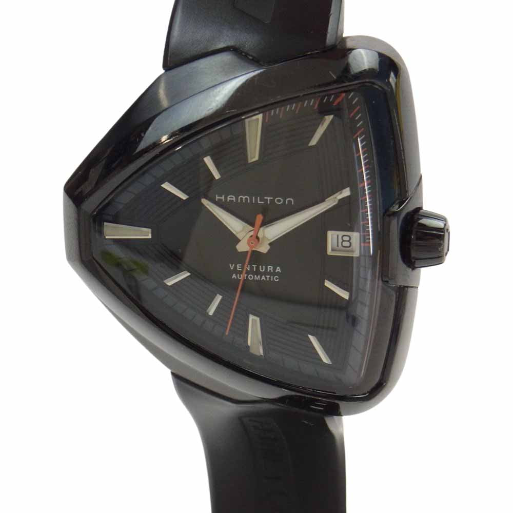 HAMILTON ハミルトン H24585331 国内代理店購入ギャランティ付属 VENTURA ELVIS80 ベンチュラ エルヴィス 自動巻 腕時計 ブラック系【中古】