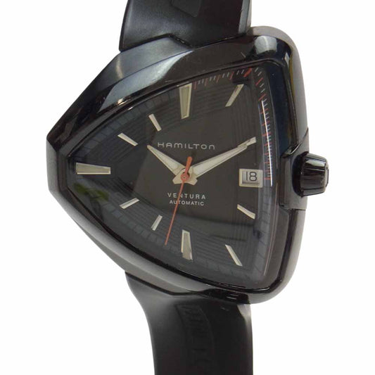 HAMILTON ハミルトン H24585331 国内代理店購入ギャランティ付属 VENTURA ELVIS80 ベンチュラ エルヴィス 自動巻 腕時計 ブラック系【中古】