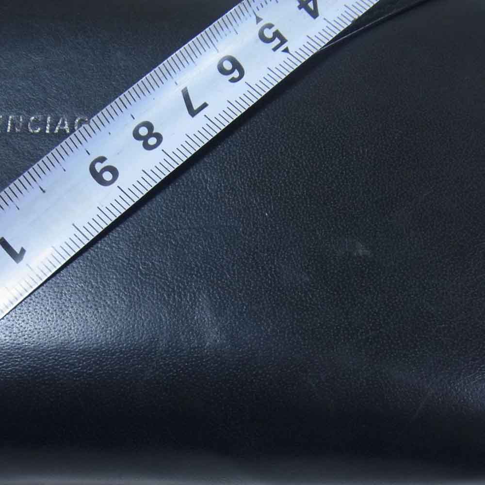 BALENCIAGA バレンシアガ 国内正規店 保証書付 381226 ペーパーコンチネンタル ウォレット ジッピー ラウンドファスナー 長財布 ブラック系【中古】