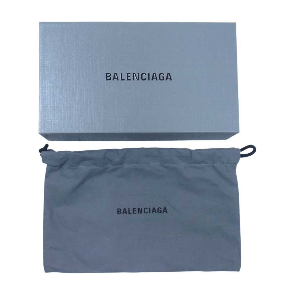 BALENCIAGA バレンシアガ 国内正規店 保証書付 381226 ペーパーコンチネンタル ウォレット ジッピー ラウンドファスナー 長財布 ブラック系【中古】