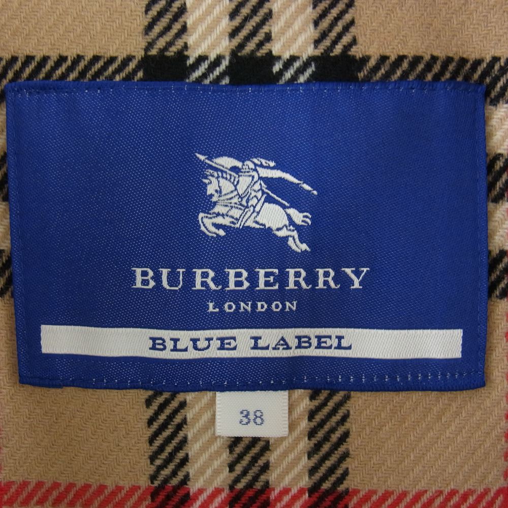 BURBERRY BLUE LABEL バーバリーブルーレーベル FNF58-625 裏地ノバチェック ロングライナー付き トレンチコート ベージュ系 38【中古】