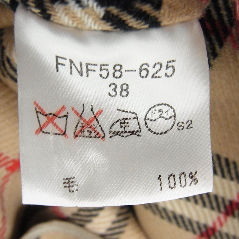 BURBERRY BLUE LABEL バーバリーブルーレーベル FNF58-625 裏地ノバチェック ロングライナー付き トレンチコート ベージュ系 38【中古】