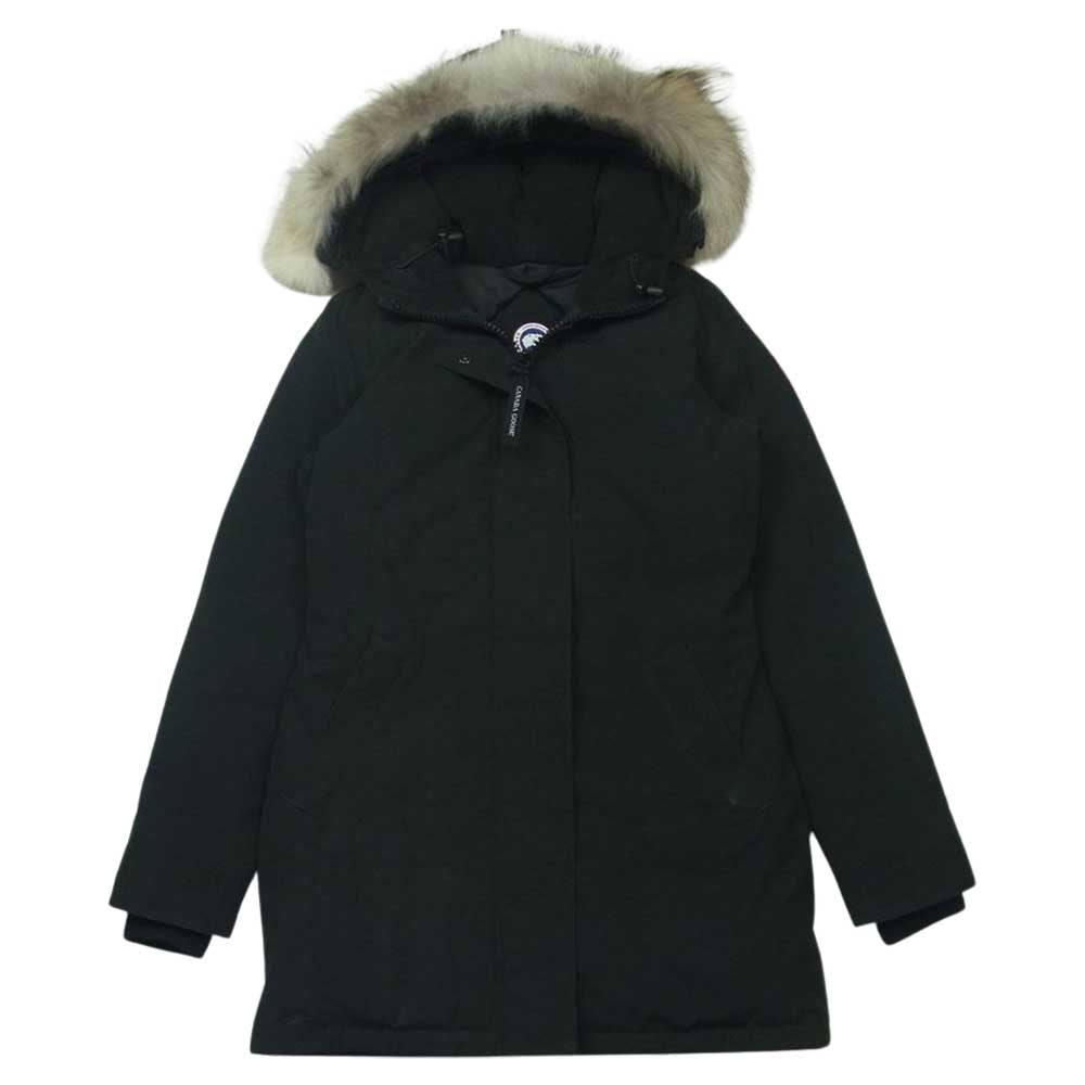 CANADA GOOSE カナダグース 3037L 国内正規品 サザビリーグ victoria parka ヴィクトリア パーカー ダウン ジャケット ブラック系 XS【中古】