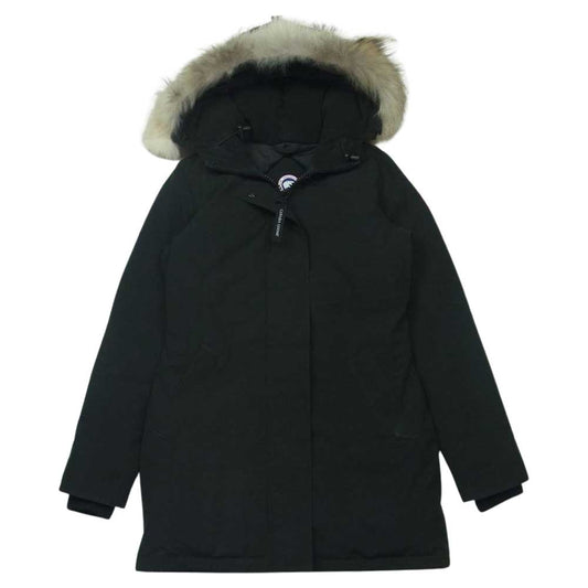 CANADA GOOSE カナダグース 3037L 国内正規品 サザビリーグ victoria parka ヴィクトリア パーカー ダウン ジャケット ブラック系 XS【中古】
