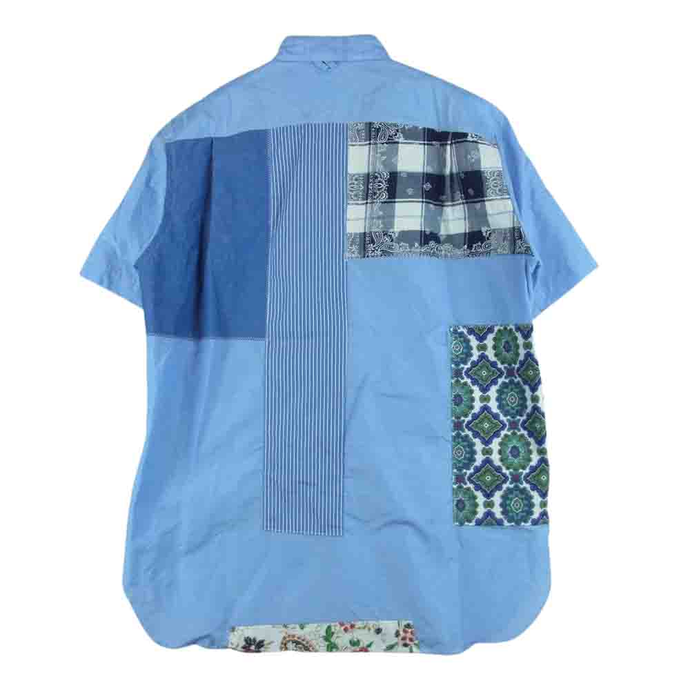 JUNYA WATANABE COMME des GARCONS MAN ジュンヤワタナベコムデギャルソンマン 22SS WI-B024 AD2021 パッチワーク 半袖 シャツ ライトブルー系 M【中古】