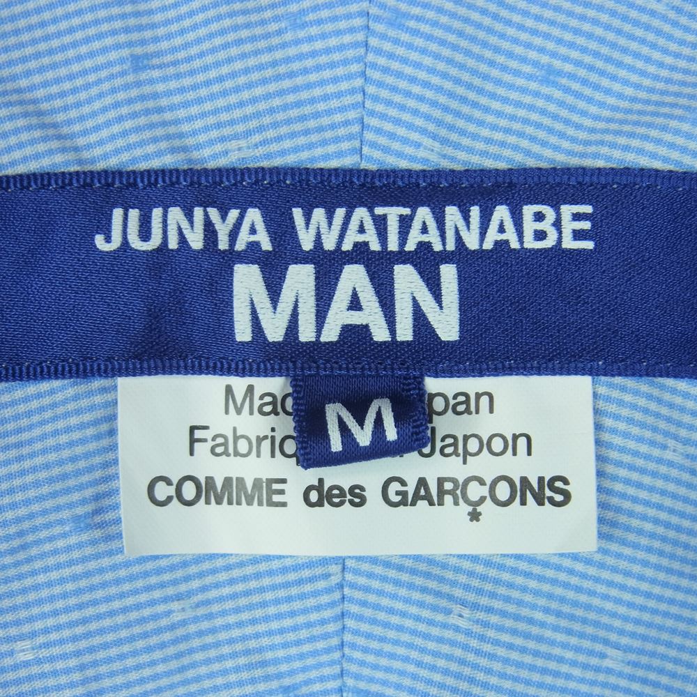 JUNYA WATANABE COMME des GARCONS MAN ジュンヤワタナベコムデギャルソンマン 22SS WI-B024 AD2021 パッチワーク 半袖 シャツ ライトブルー系 M【中古】