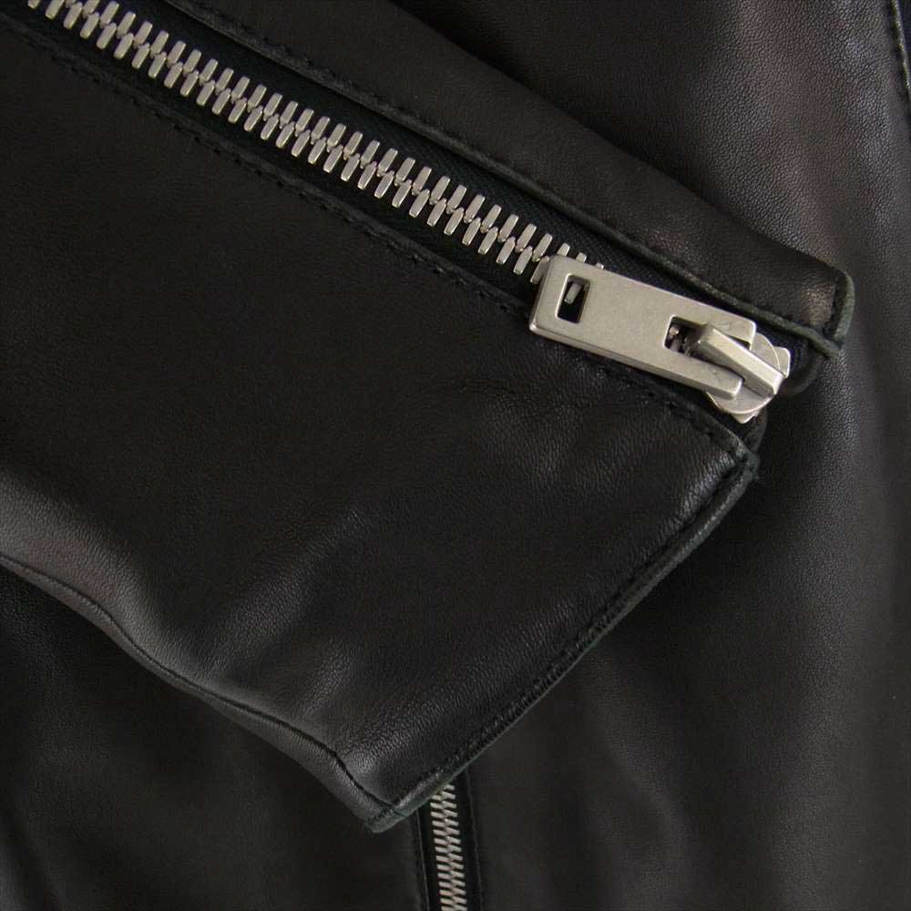 MAISON MARGIELA メゾンマルジェラ 16AW S50AM0268 14ライン 5Zip Leathre Riders Jacket ハの字 5ジップ レザー ライダースジャケット ブラック系 44【中古】