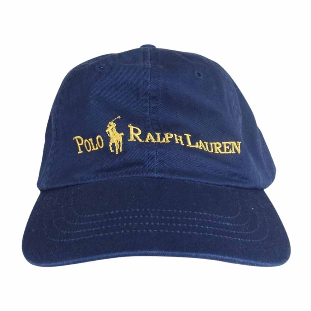 POLO RALPH LAUREN ポロ・ラルフローレン BEAMS ビームス別注 CHINO CAP ロゴ刺繍 チノ キャップ ネイビー系 F【美品】【中古】