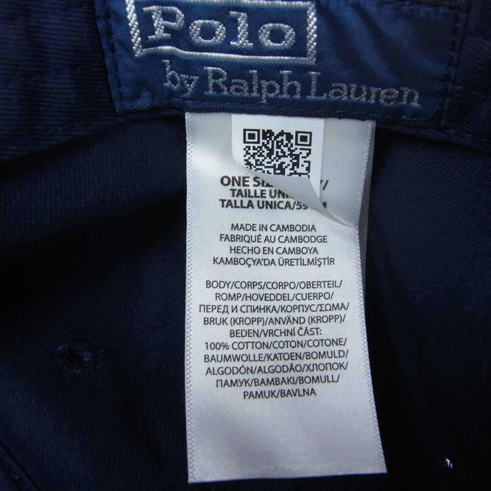 POLO RALPH LAUREN ポロ・ラルフローレン BEAMS ビームス別注 CHINO CAP ロゴ刺繍 チノ キャップ ネイビー系 F【美品】【中古】