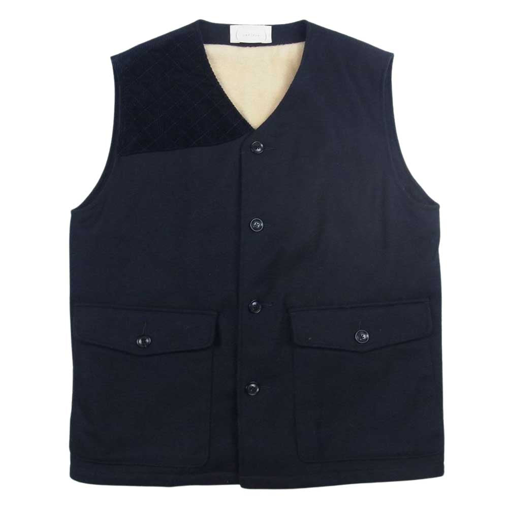 カンタータ 19AW 19AWCA0171 Fishing Vest 異素材切替 ウール フリース フィッシング ベスト ネイビー系 46【中古】