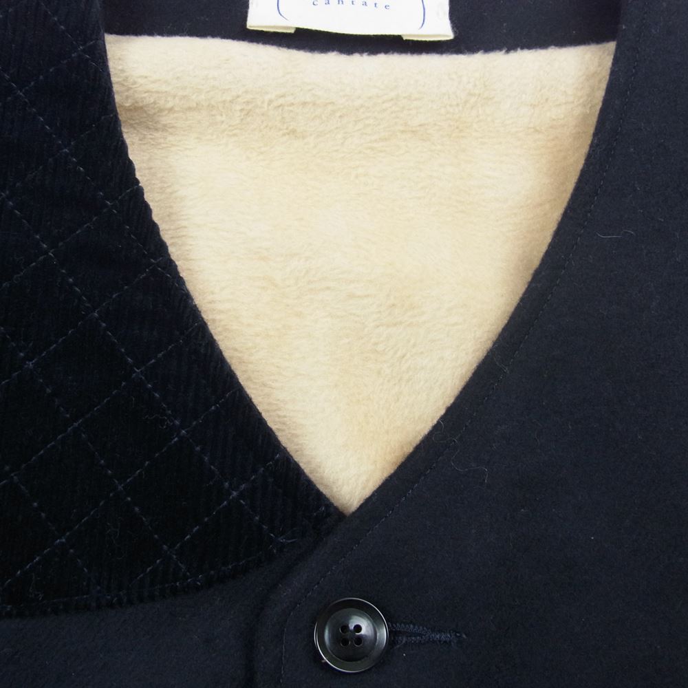 カンタータ 19AW 19AWCA0171 Fishing Vest 異素材切替 ウール フリース フィッシング ベスト ネイビー系 46【中古】