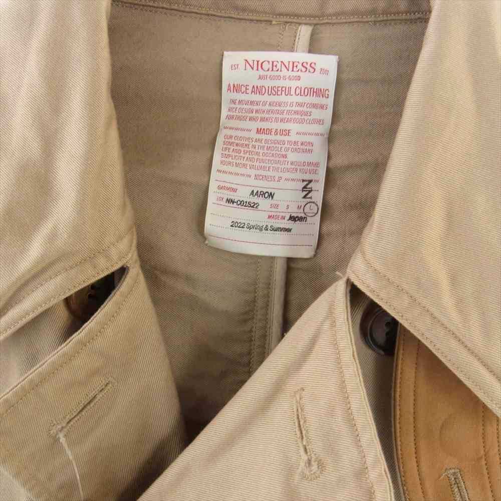 ナイスネス 22SS NN-C01S22 AARON アーロン ステンカラーコート ベージュ系 L【中古】