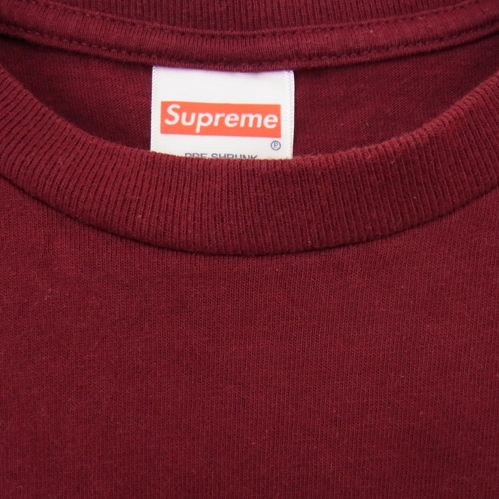 Supreme シュプリーム 20SS  Dinosaur Tee ダイナソー 半袖 Ｔシャツ エンジ系 S【中古】