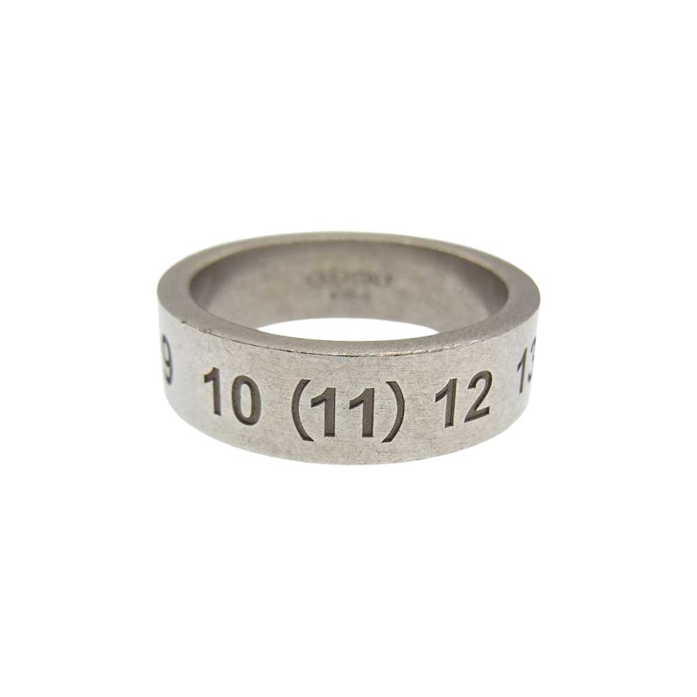 MAISON MARGIELA メゾンマルジェラ SM1UQ0047  11 NUMBER RING ナンバー エングレーブ リング   シルバー系 19号【中古】