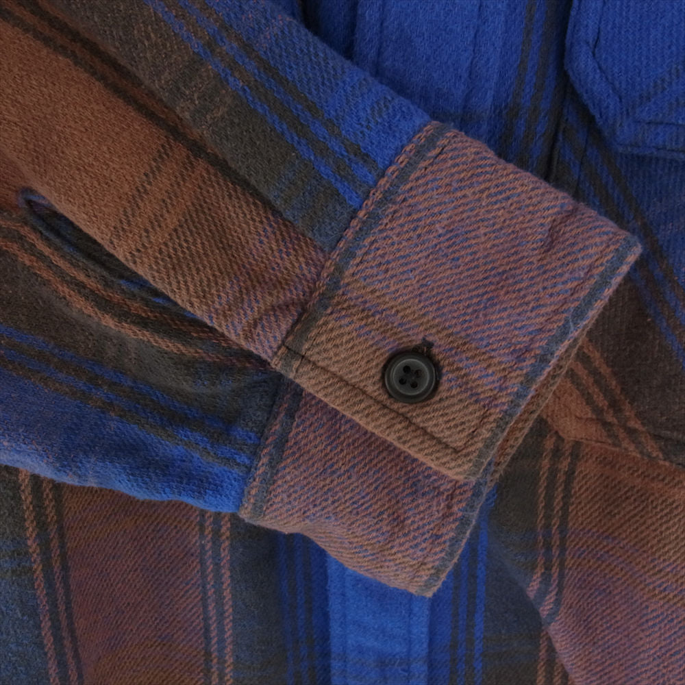 Supreme シュプリーム 19AW  Heavyweight Flannnel Shirt ヘビーウェイト フランネル シャツ 長袖  ブルー系 ブラウン系 M【中古】