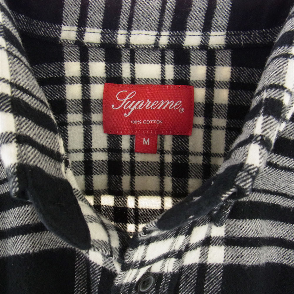 Supreme シュプリーム  19AW  Tartan Flannel Shirt タータン チェック ボタン ダウン フランネル シャツ 長袖  ブラック系 グレー系 ホワイト系 M【中古】