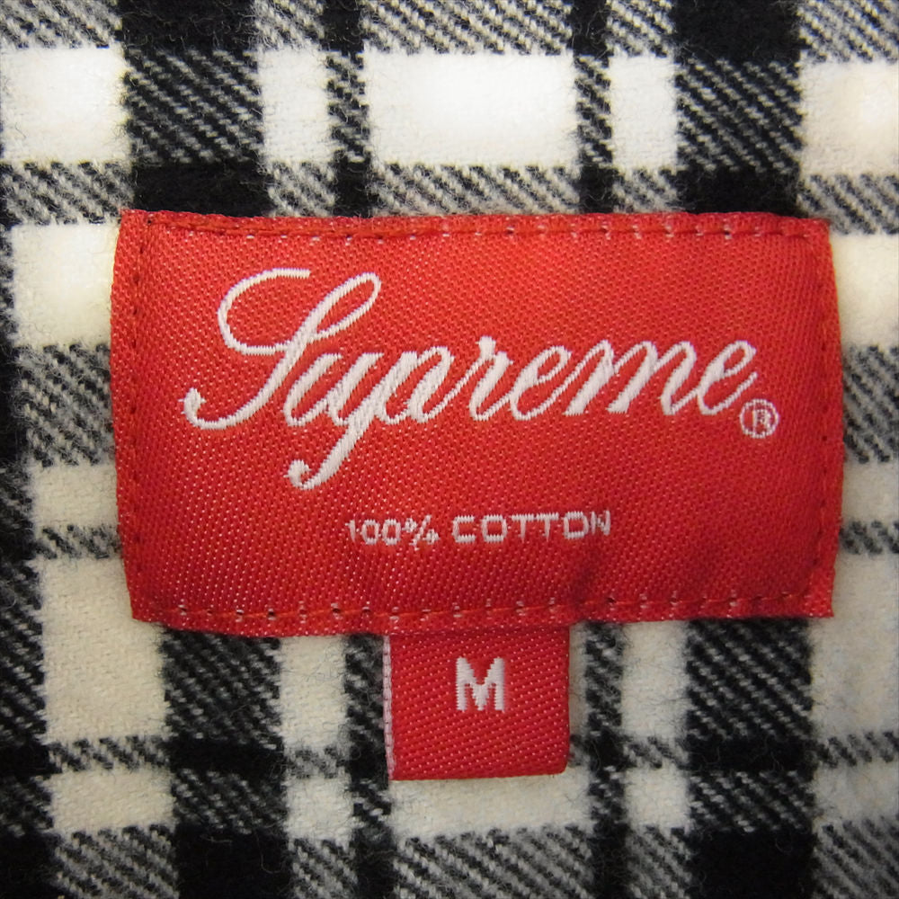 Supreme シュプリーム  19AW  Tartan Flannel Shirt タータン チェック ボタン ダウン フランネル シャツ 長袖  ブラック系 グレー系 ホワイト系 M【中古】
