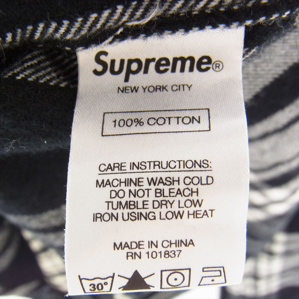Supreme シュプリーム  19AW  Tartan Flannel Shirt タータン チェック ボタン ダウン フランネル シャツ 長袖  ブラック系 グレー系 ホワイト系 M【中古】
