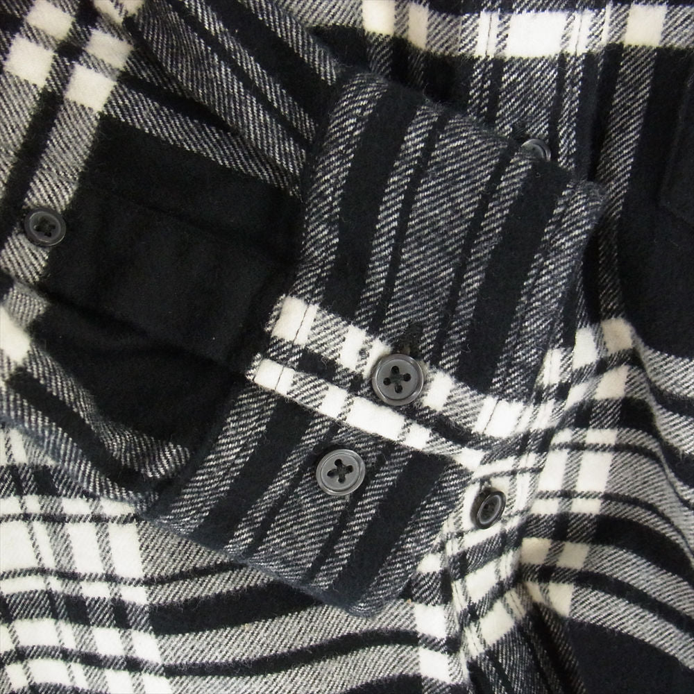 Supreme シュプリーム  19AW  Tartan Flannel Shirt タータン チェック ボタン ダウン フランネル シャツ 長袖  ブラック系 グレー系 ホワイト系 M【中古】