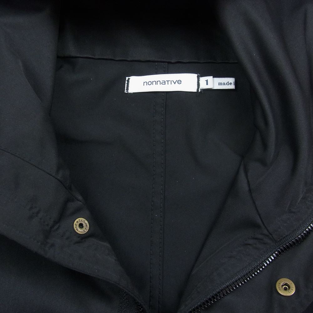 nonnative ノンネイティブ NN-J3201 STRANGER HOODED COAT POLY TWILL STRETCH OVERDYED フーデッドコート オーバーダイ 加工ツイル モッズ コート チャコール系 1【中古】