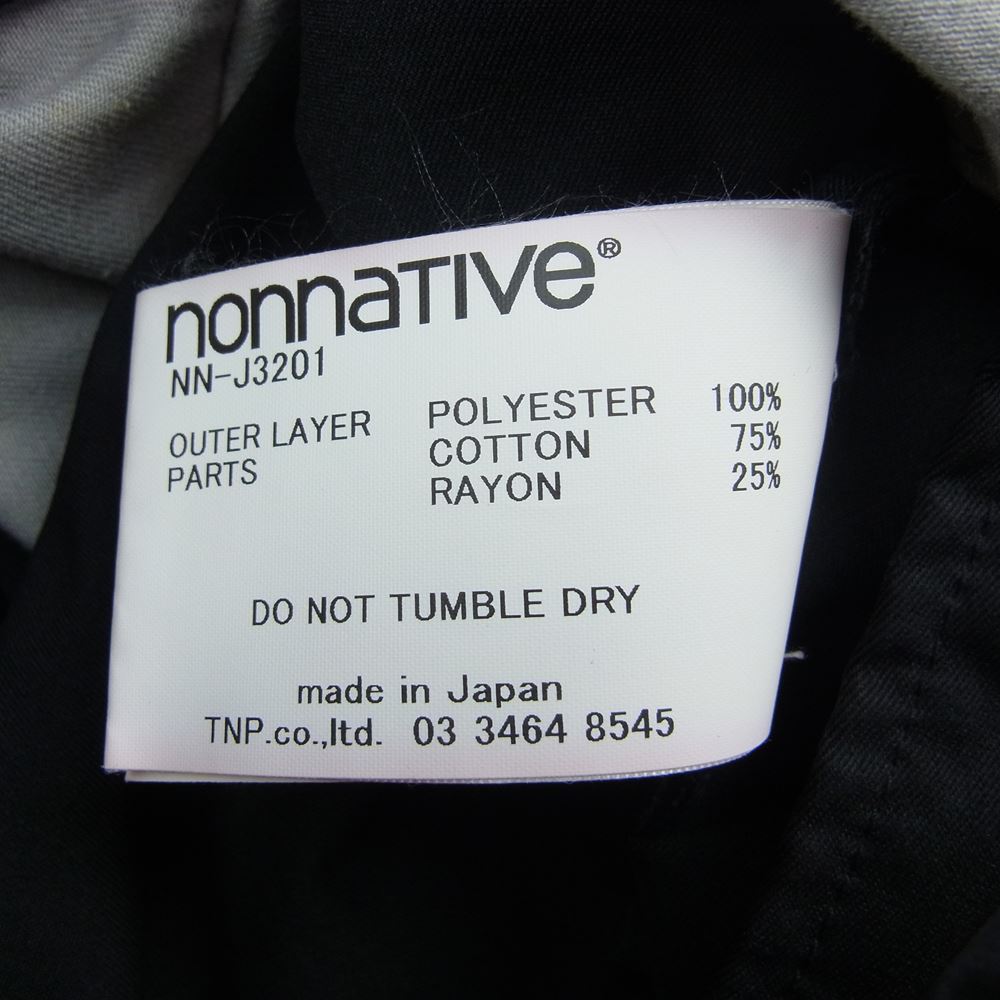 nonnative ノンネイティブ NN-J3201 STRANGER HOODED COAT POLY TWILL STRETCH OVERDYED フーデッドコート オーバーダイ 加工ツイル モッズ コート チャコール系 1【中古】