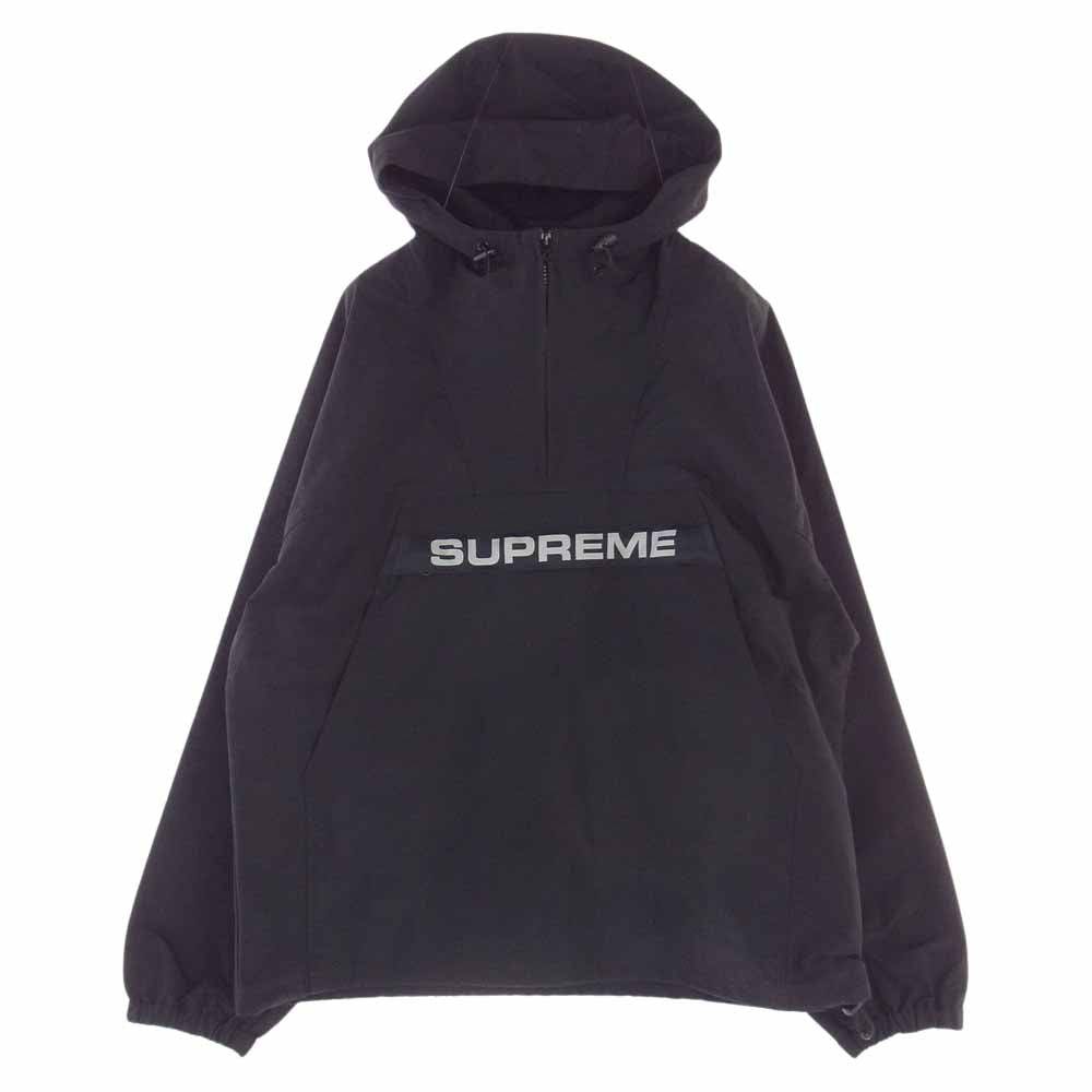 Supreme シュプリーム 19AW  Heavy Nylon Anorak ROYAL フロントロゴ ヘビーナイロン アノラック ジャケット ブラック系 M【中古】