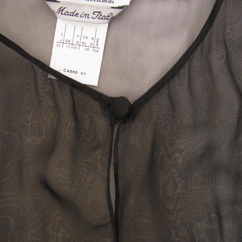 MAX MARA マックスマーラ Pianoforte ピアノフォルテ シルク100％ シアー カーディガン ブラック系 42【中古】
