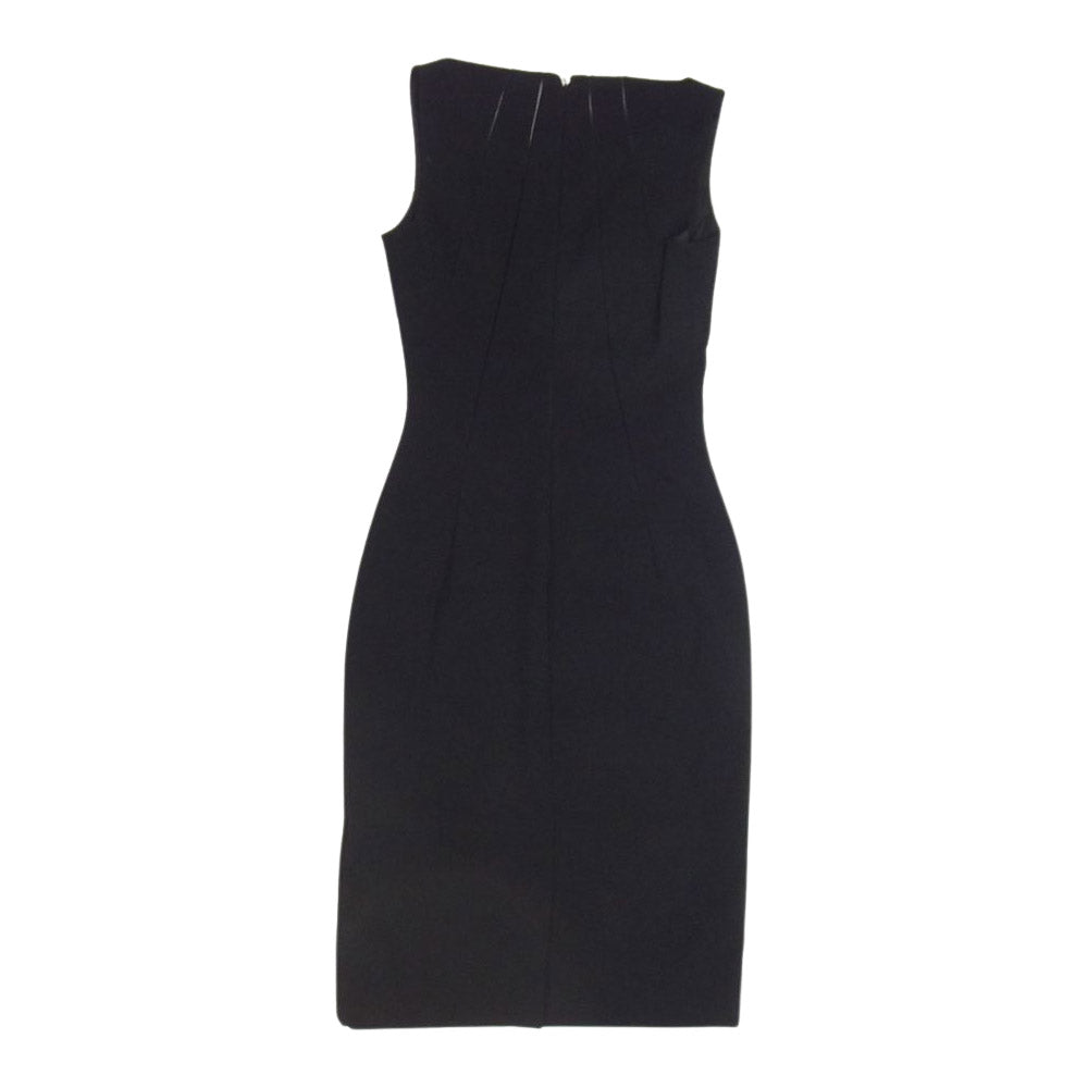 DOLCE&GABBANA ドルチェアンドガッバーナ Vネック ノースリーブ ワンピース ドレス ブラック系 42【中古】