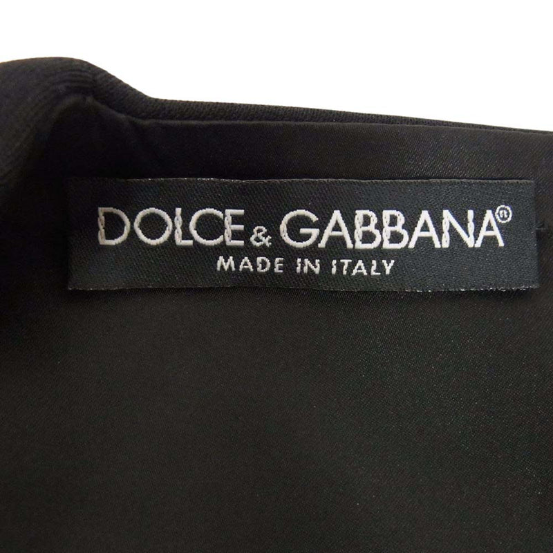 DOLCE&GABBANA ドルチェアンドガッバーナ Vネック ノースリーブ ワンピース ドレス ブラック系 42【中古】