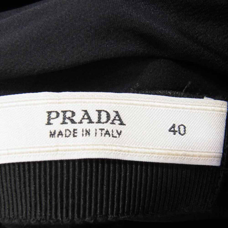 PRADA プラダ ノースリーブ リボン ワンピース ドレス ブラック系 40【中古】