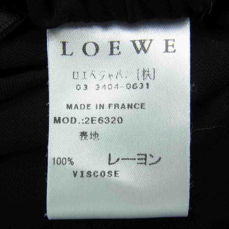 LOEWE ロエベ 2E6320  アシンメトリー ロング ワンピース ドレス  ブラック系 40【中古】