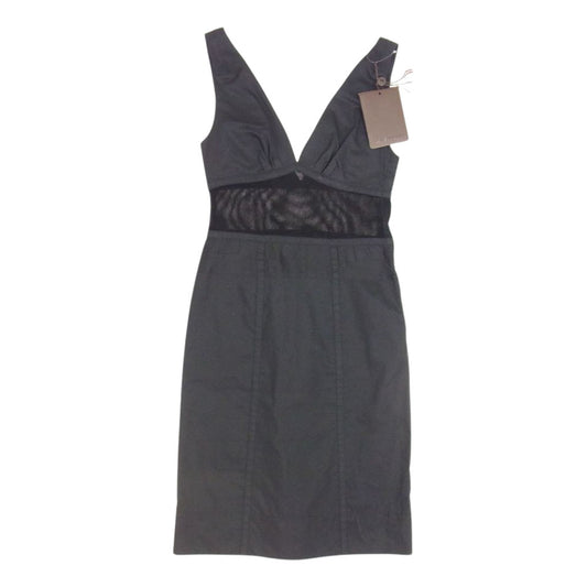 LOUIS VUITTON ルイ・ヴィトン フランス製 ノースリーブ メッシュ切替 ワンピース ドレス ブラック系 38【中古】