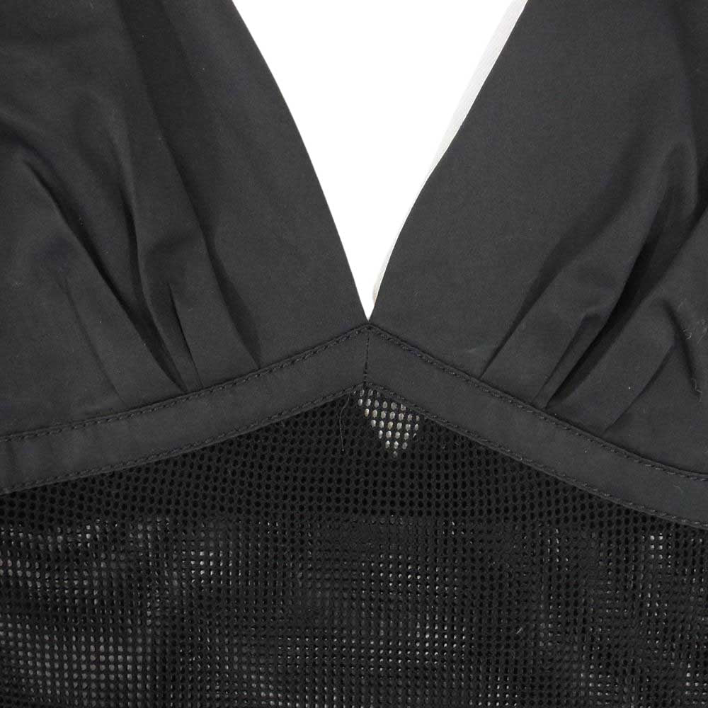 LOUIS VUITTON ルイ・ヴィトン フランス製 ノースリーブ メッシュ切替 ワンピース ドレス ブラック系 38【中古】