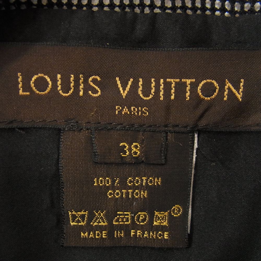 LOUIS VUITTON ルイ・ヴィトン フランス製 ノースリーブ メッシュ切替 ワンピース ドレス ブラック系 38【中古】
