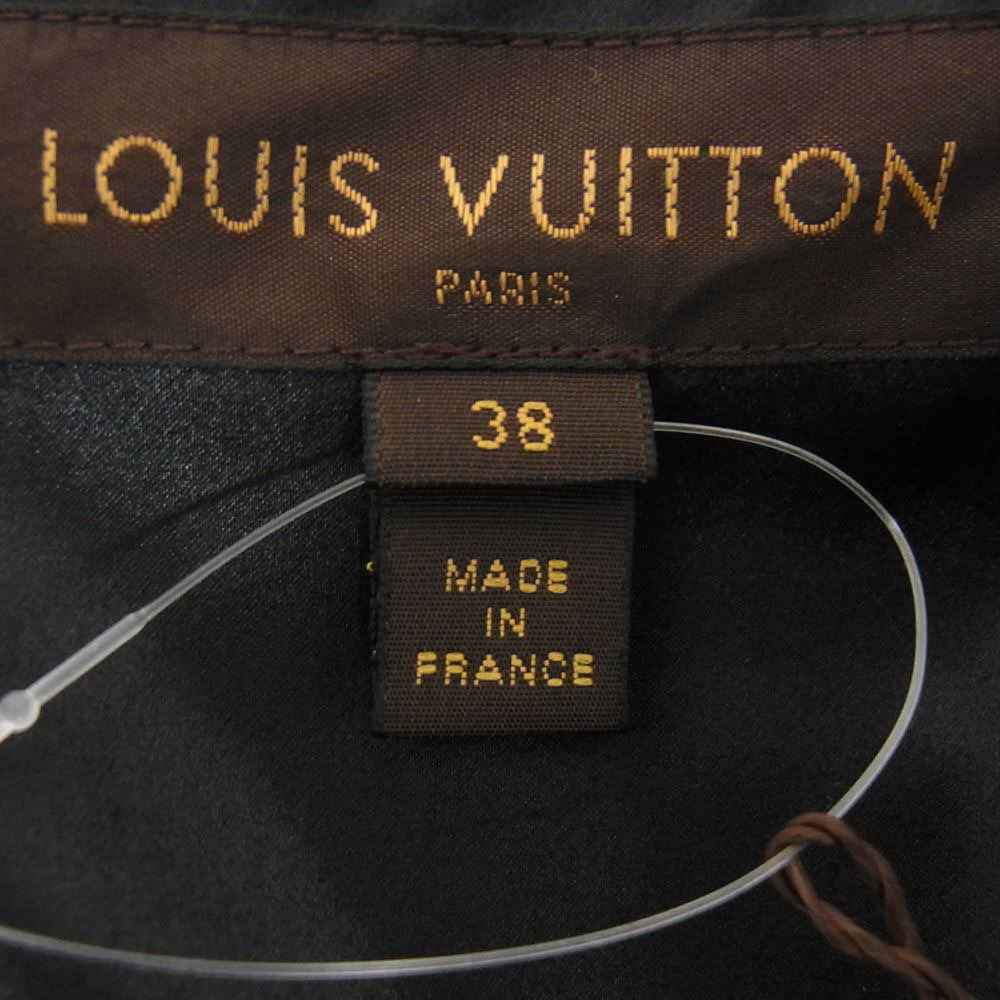 LOUIS VUITTON ルイ・ヴィトン シルク100％ ノースリーブ ワンピース ドレス ブラック系 38【中古】