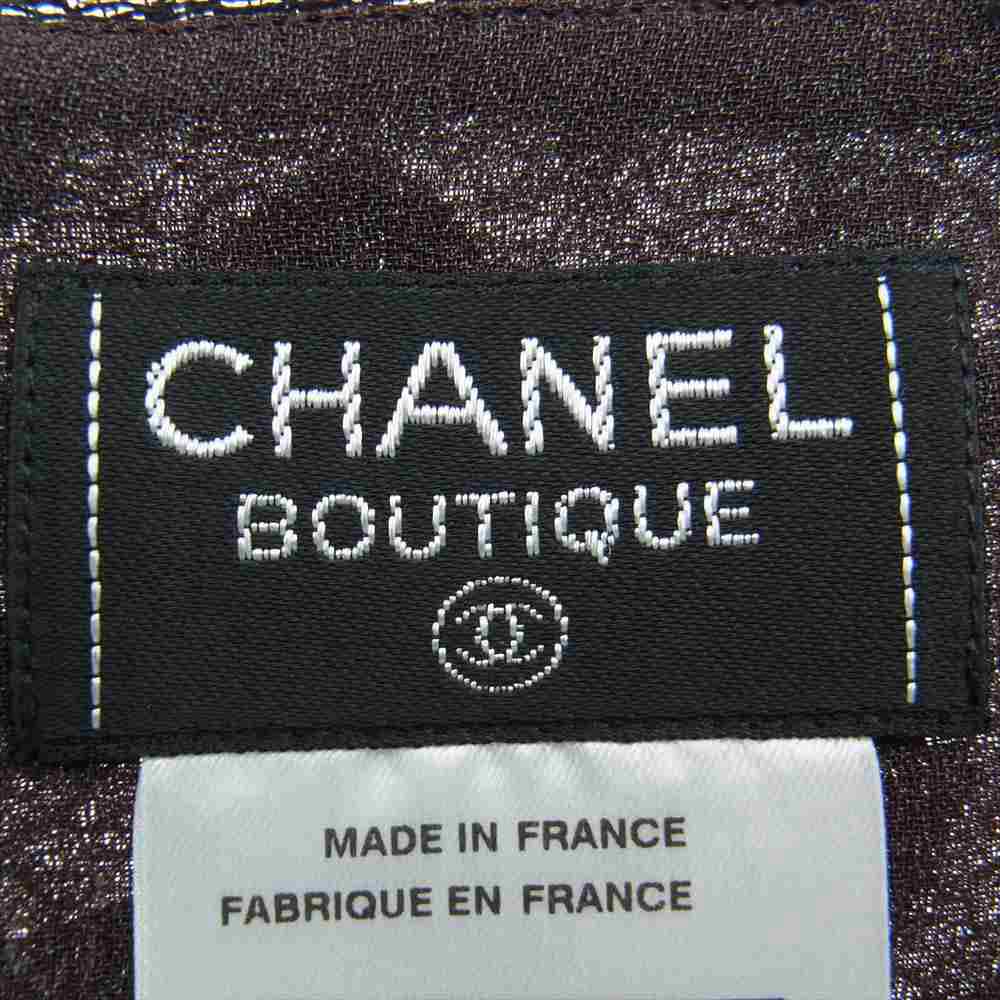 CHANEL シャネル 98A  ロゴ総レース キャミソール スカート セットアップ ドレス ブラウン系 40 42【中古】