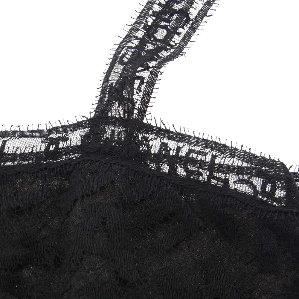 CHANEL シャネル 98A  ロゴ総レース キャミソール スカート セットアップ ドレス ブラウン系 40 42【中古】