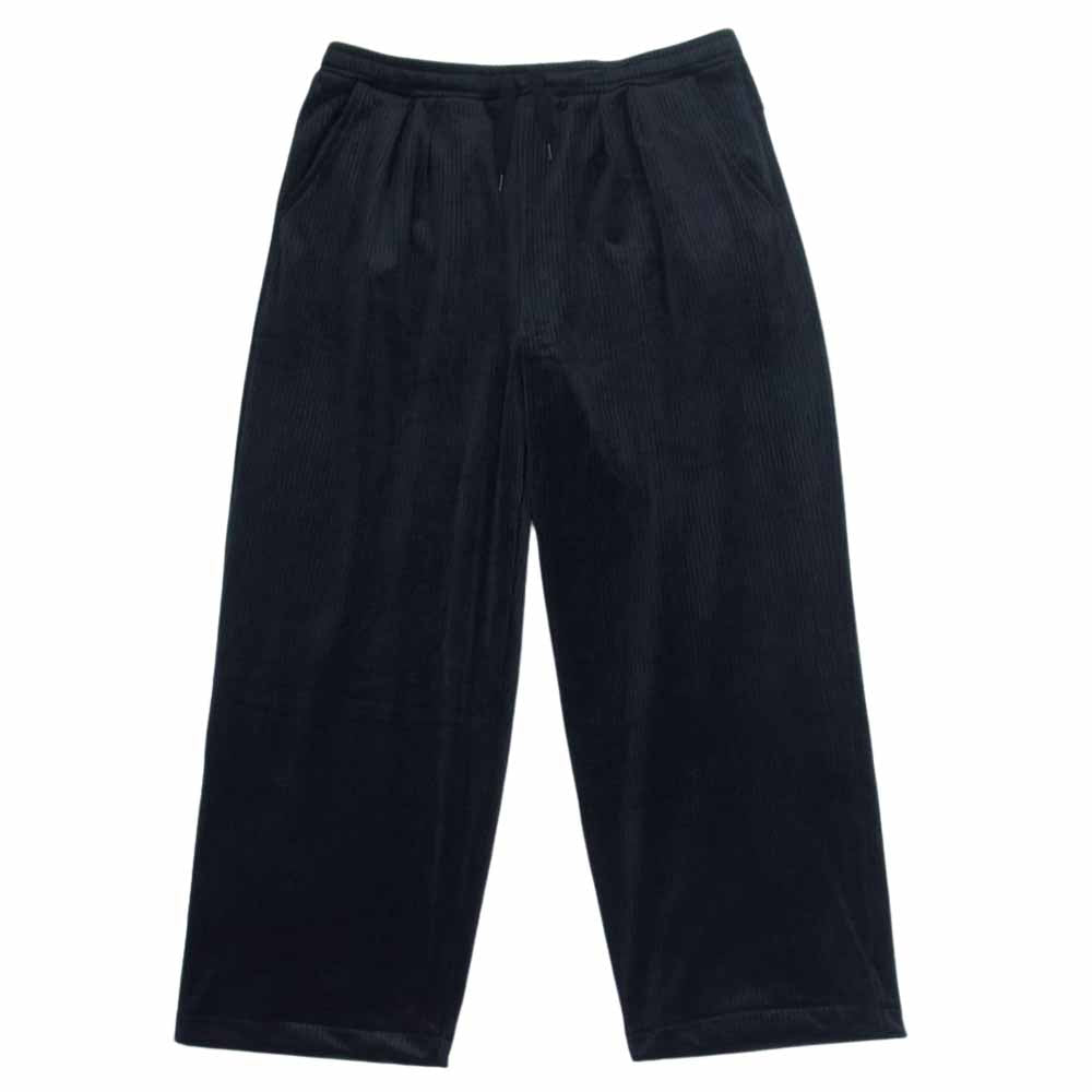 カンビオ コーデュロイ 2タック ワイド パンツ ブラック系 L【美品】【中古】