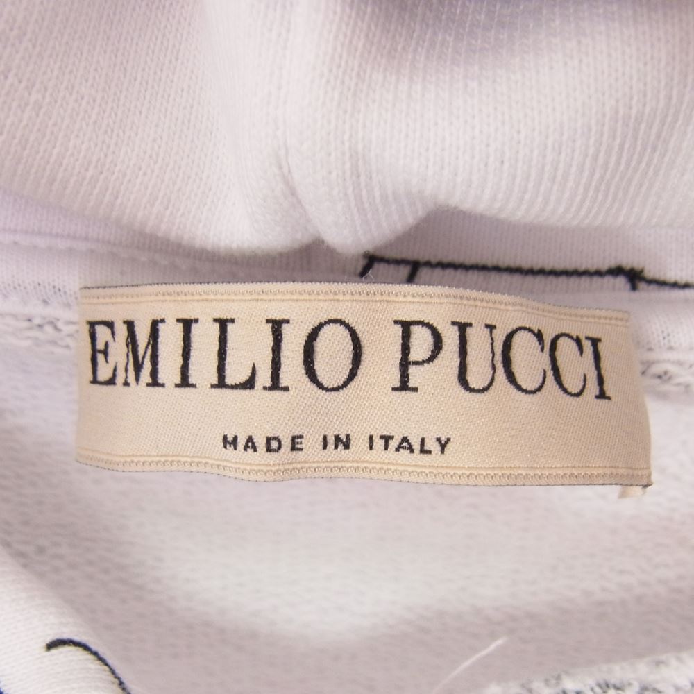 Emilio Pucci エミリオプッチ 1ETM01-1E983 Hoodie Con Motivo Scorci Fiorentini スケッチ プリント プルオーバー パーカー フーディ ホワイト系 M【中古】