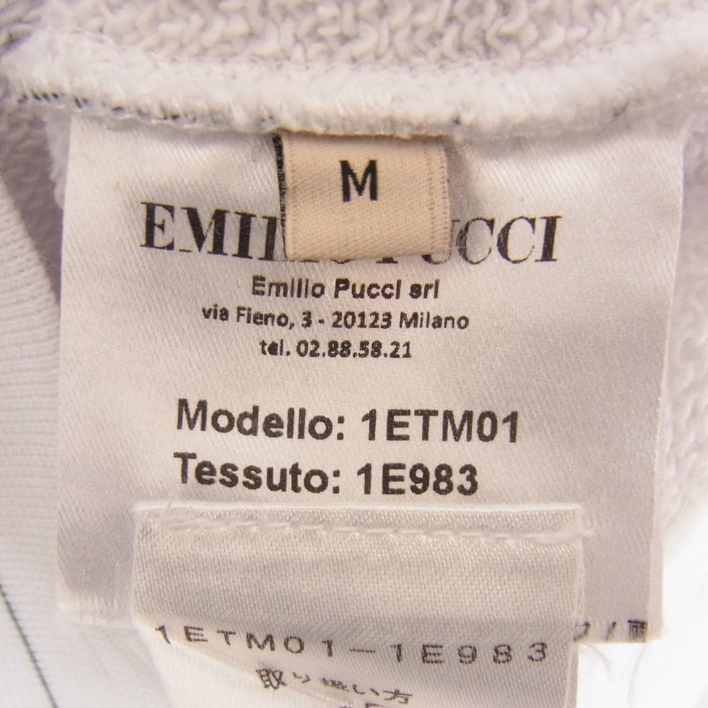 Emilio Pucci エミリオプッチ 1ETM01-1E983 Hoodie Con Motivo Scorci Fiorentini スケッチ プリント プルオーバー パーカー フーディ ホワイト系 M【中古】